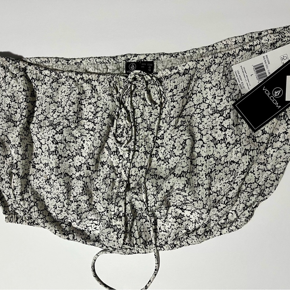 NWT Volcom Black & White Bae Bae Doll Tube Top SIZE Large